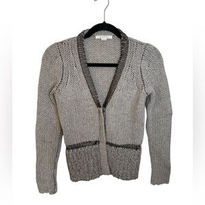 Duffy Gray Wool Chain Link Grunge Cardigan